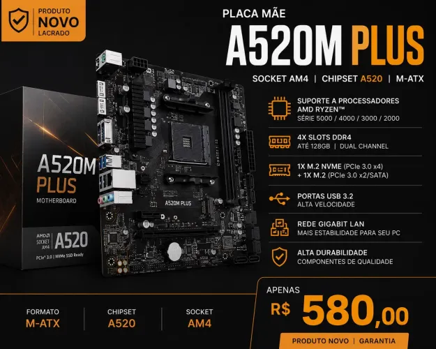 Placa mãe pc a520 plus
