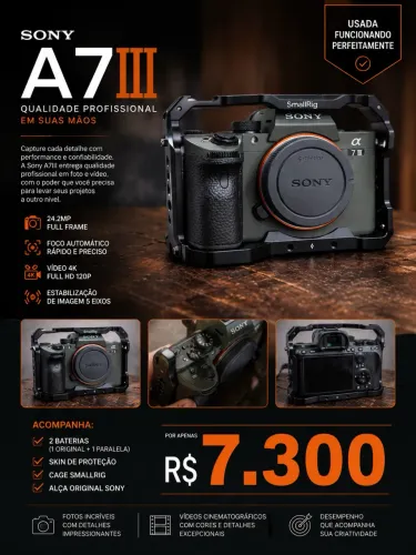 Sony a7iii venda ou troca por fx30/6700 com volta