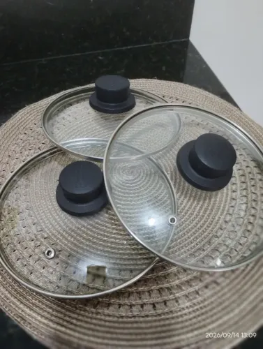 Kit 3 Tampas de Vidro para Panela Avulsas (Duas de 18cm e Uma de 16cm)