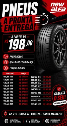 Pneus Novos Direto do Estoque