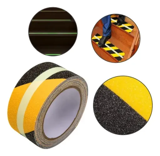fita antiderrapante de 5cm x 3m durável e luminosa, dourada bom-1359