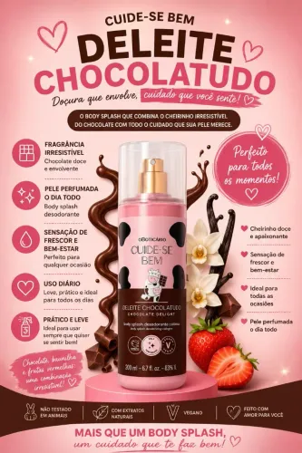 Body Splash Deleite Chocolatudo O Boticário