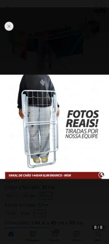 Varal De Chão Dobrável Com Abas Resistente Prático Novo
