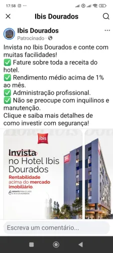 Suite Ibis Dourados abaixo do valor de mercado 