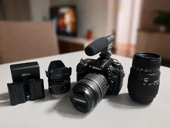 Nikon D7200 + Tamron 18-200mm + Nikon 50mm 1.8 + Microfone | Kit Completo Profissional