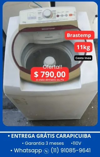 Máquina de Lavar 11kg $ 790,00 Brastemp, Entrega grátis carapicuiba