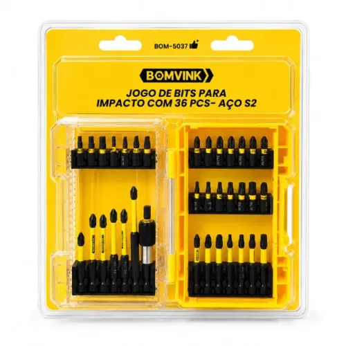 Kit Jogo de Bits Parafusadeira Impacto [36 Peças] 