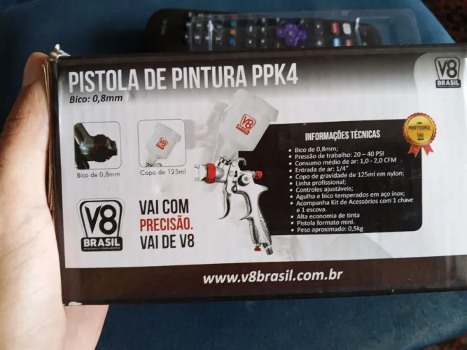 Pistola de Pintura Gravidade PPK4 - V8 Brasil