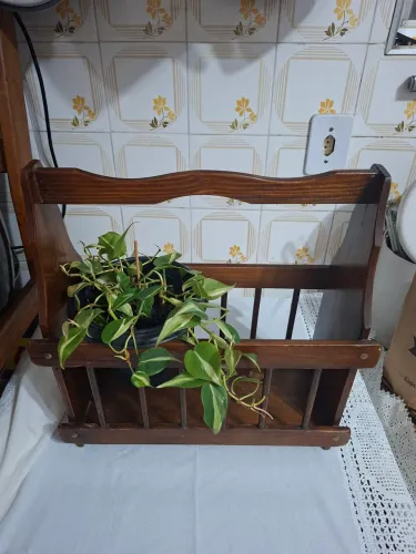 Revisteiro de madeira 