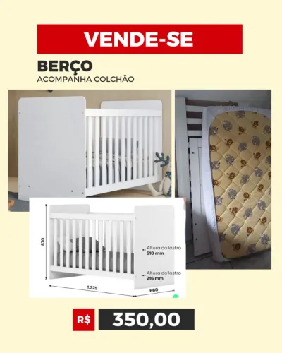 Berço grande com colchao