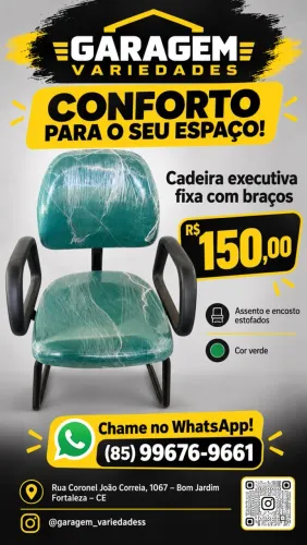 Cadeira executiva fixa com braços