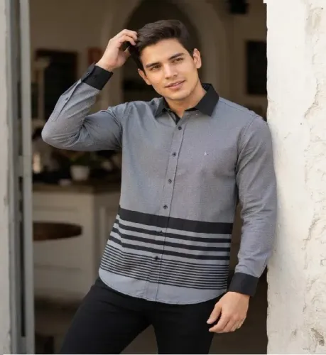 Camisa Social Casual Algodão Masculina Slim Fit Manga Longa Aramis Semi-nova