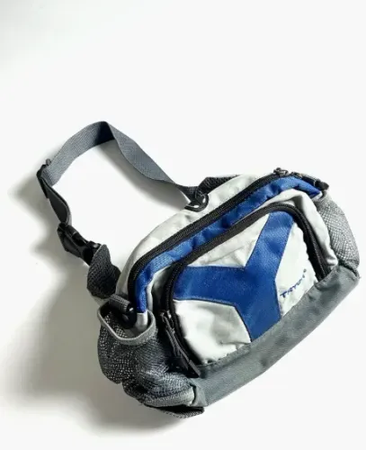 pochete tryon cinza e azul 
