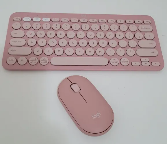Teclado Logitech K380 Pebble Keys 2 Rose Sem Fio + Mouse Pebble 2 m350s