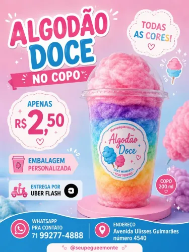 Algodão doce no copo 2,50