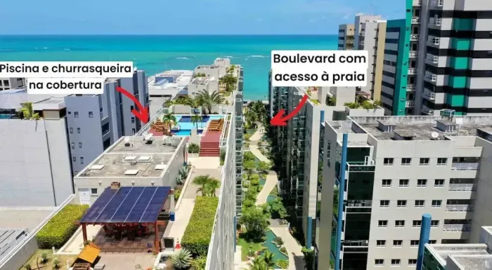 Porteira Fechada - beira mar JTR -Apartamento 96m² 3 quartos +DCE -Praia Jatiuca