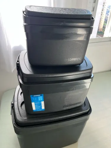 Conjunto de 3 Caixas Plásticas Soprano com Tampa