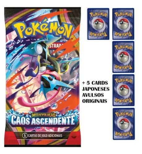 Booster Pack Pokémon TCG Caos Ascendente Original + 5 Cards Japoneses de Brinde