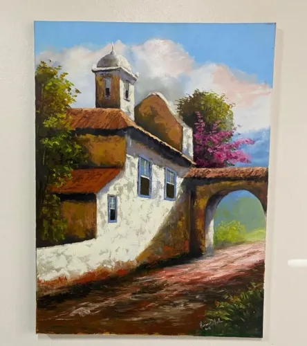 Quadro patio da igreja