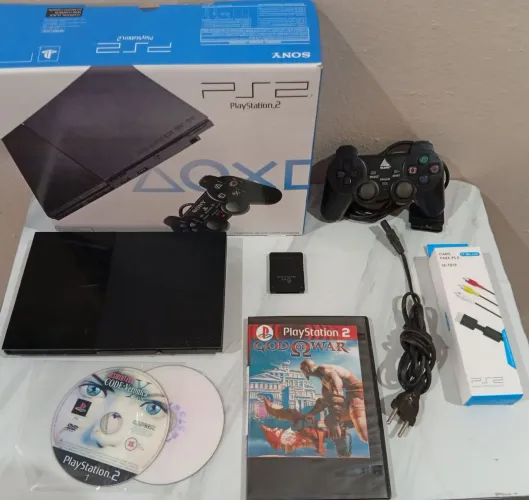 Playstation 2 completo com caixa e ótica nova