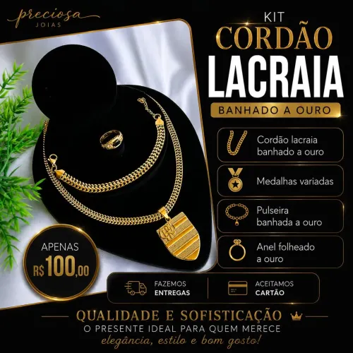 Cordão masculino conjunto completo 
