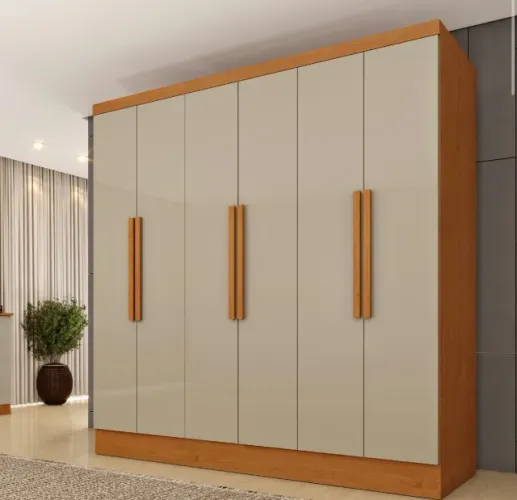 Guarda-Roupa Casal Versatile 6 Portas e 4 Gavetas Cinamomo/Off White