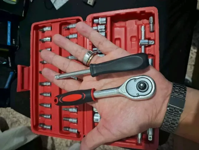 kit ferramentas completo 46/40 Peças Jogo De Soquetes Chave Catraca Reversível Com Maleta