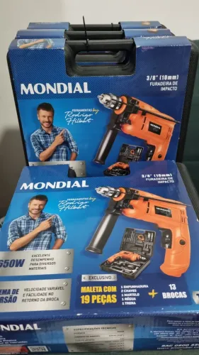 Furadeira Mondial 650W Kit Oficina ( Maleta e Acessório) Novo/Lacrado