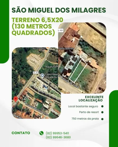 Vendo terreno em São Miguel dos Milagres