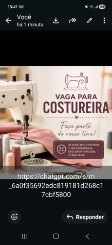 Vaga de costureira 
