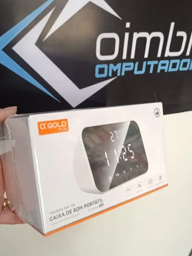 Caixa De Som Relógio Digital Bluetooth 15w Com Visor Led Sm-55 Agold Loja Coimbra Entrega