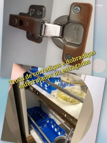 10 REAIS! Troca de dobradiças e corrediças enferrujadas ou estragadas