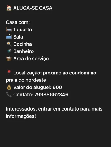 Aluga-se casa