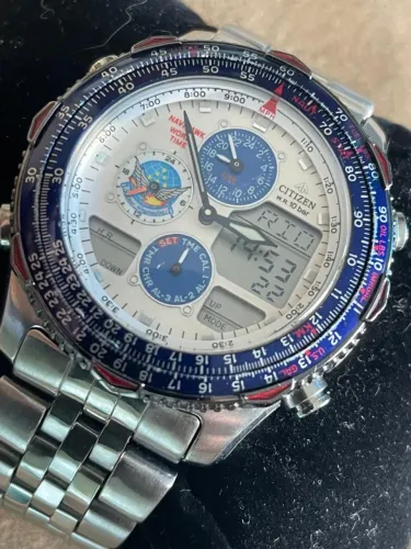 relógio citizen cronógrafo navihawk c300 esquadrilha do japão raro peça de coleção
