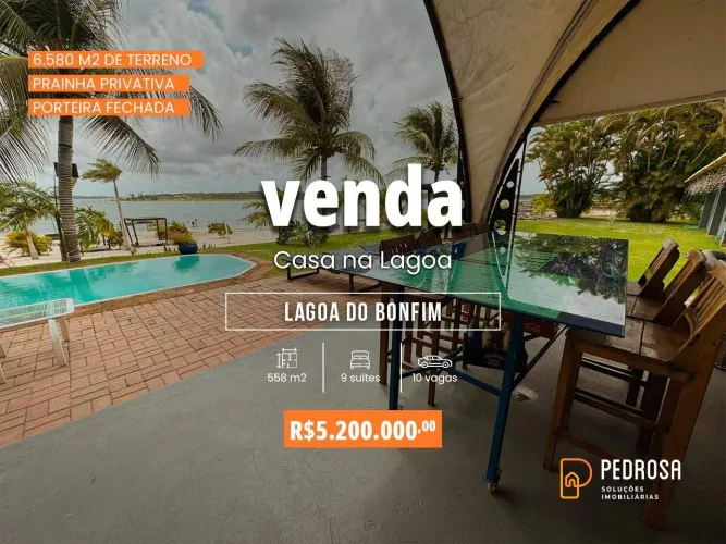 Casa à venda com 558 m2 - 9 quartos - no bairro de Lagoa do Bonfim/Nísia Floresta -