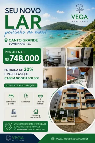 INVISTA EM CANTO GRANDE 300 METROS DO MAR E ALTO POTENCIAL DE RENTABILIDADE
