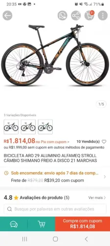 Mountain bike alfameq stroll aro 29
