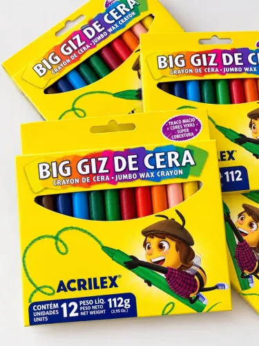 Giz de Cera Acrilex 12 cores 