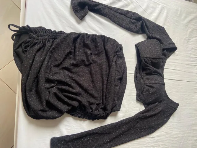Conjunto preto de brilho