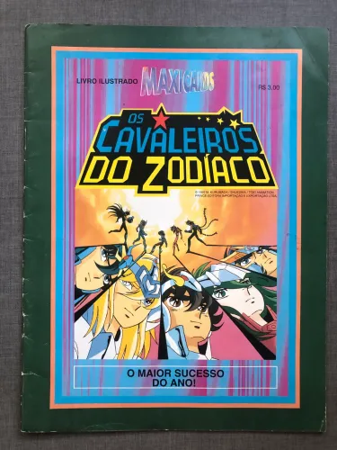 Álbum livro ilustrado Maxi Cards Cavaleiros do Zodíaco 