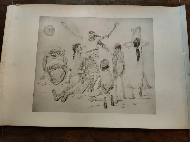 Gravura - Candido Portinari- HOMEM MORRENDO
