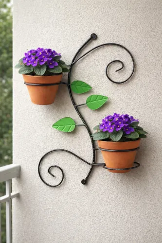 Suporte de Parede para Violetas Artesanal Ferro