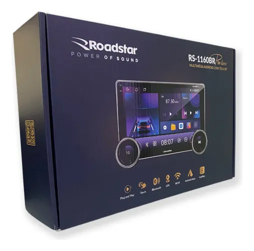 CENTRAL 2 DIN 10 ANDROID 02 BOTOES RADIO FM/BLUT/GPS/USB/CARPLAY