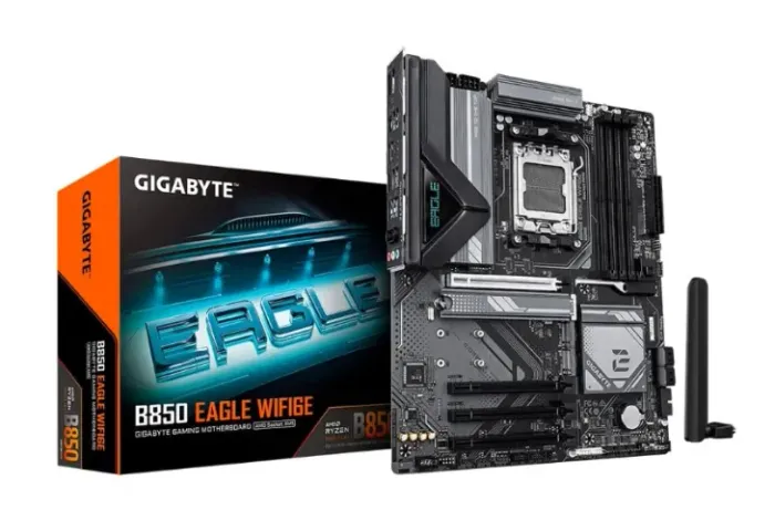 Novo - Placa Mãe Gigabyte B850 EAGLE WIFI6E, AMD AM5, ATX, DDR5, RGB, Wi-Fi 6E, Bluetooth,