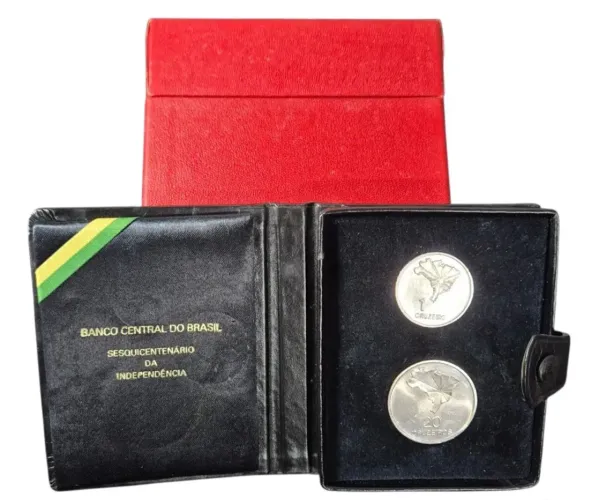Estojo Com 2 Moedas Sesquicentenário da independência