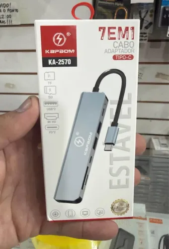 Hub Usb Tipo-c 7 Em 1 Hdmi 4k Usb Sd Tf Pd Note Cell Tablet