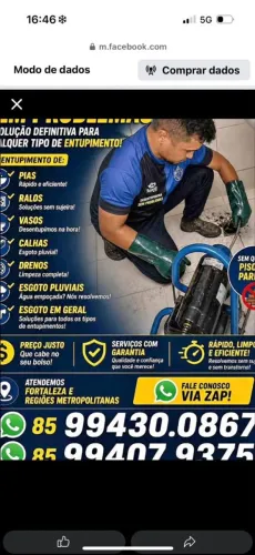 Desentupidora sem problemas 