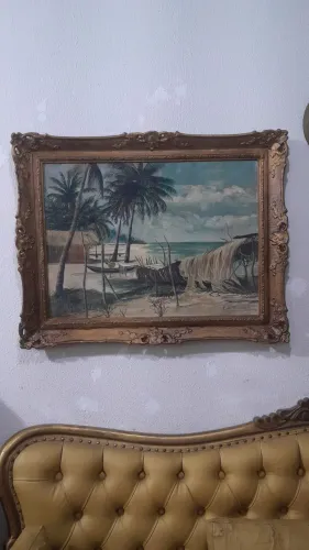 Antigo quadro óleo sobre tela