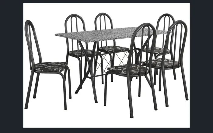 Mesa de granito 6 cadeiras