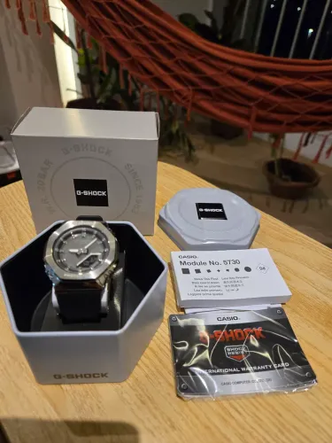 Relógio Casio G-Shock GM-2100-1A "CasiOak" Metal - Completo